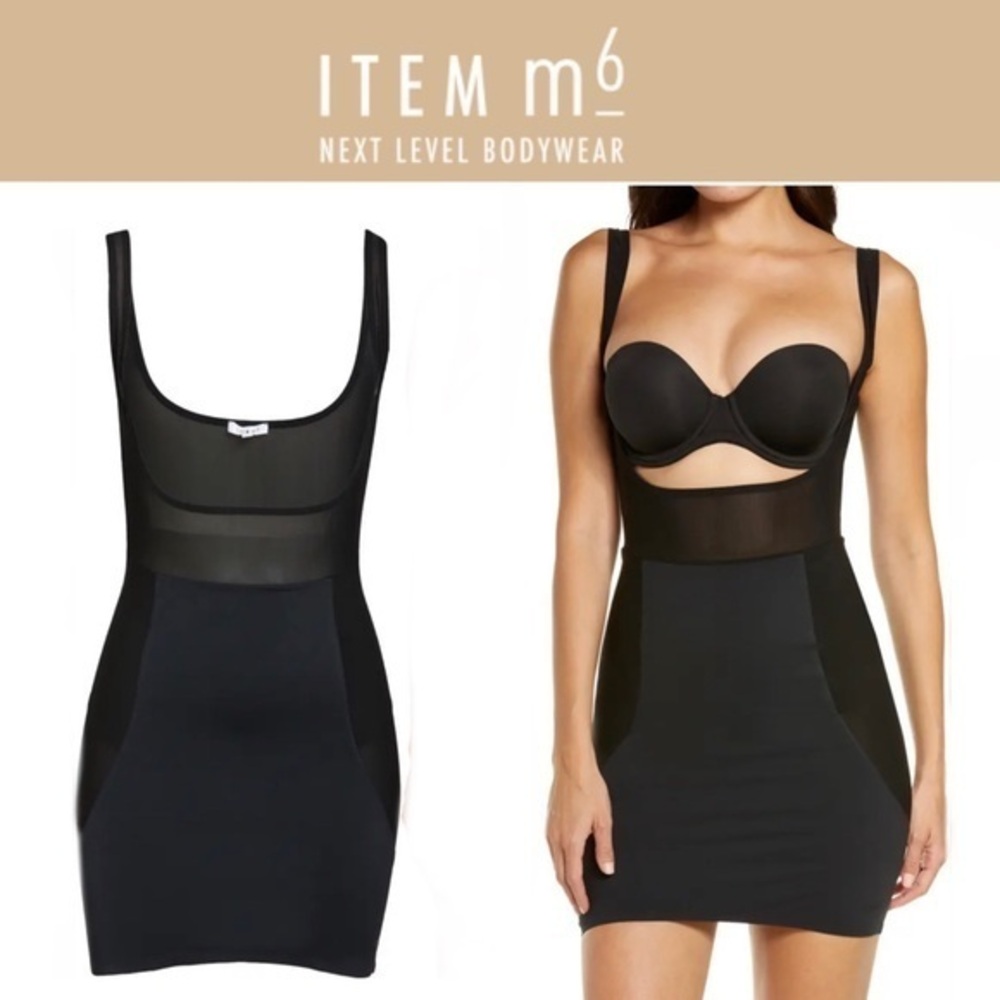 ITEM M6 Power Mesh Open Bust Shape Slip Black sz S NWT 138$